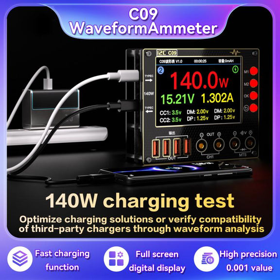 i2C C09 Charge Detection / Voltage Measurement Digital Waveform Ammeter, Model:With Expansion  Board