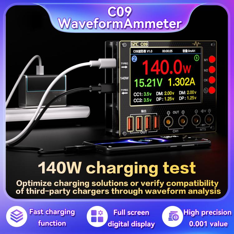 i2C C09 Charge Detection / Voltage Measurement Digital Waveform Ammeter, Model:With Expansion  Board