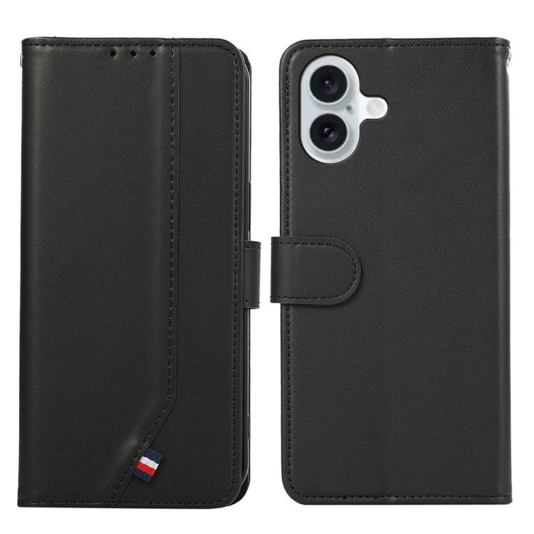 For iPhone 17 ABEEL Delicate Texture Splicing RFID Leather Phone Case(Black)