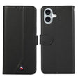 For iPhone 17 ABEEL Delicate Texture Splicing RFID Leather Phone Case(Black) - free shipping - PMc TechLife - Order now!