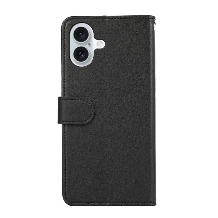 For iPhone 17 ABEEL Delicate Texture Splicing RFID Leather Phone Case(Black)