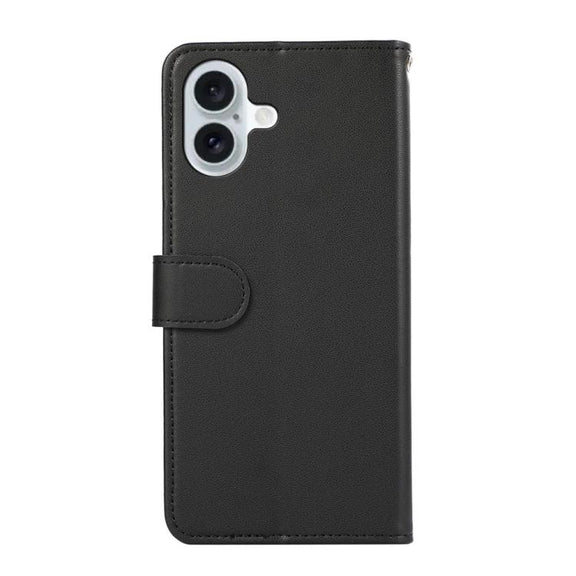 For iPhone 17 ABEEL Delicate Texture Splicing RFID Leather Phone Case(Black)