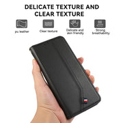 For iPhone 17 ABEEL Delicate Texture Splicing RFID Leather Phone Case(Black)