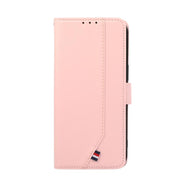 For iPhone 17 ABEEL Delicate Texture Splicing RFID Leather Phone Case(Pink)