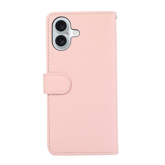 For iPhone 17 ABEEL Delicate Texture Splicing RFID Leather Phone Case(Pink)