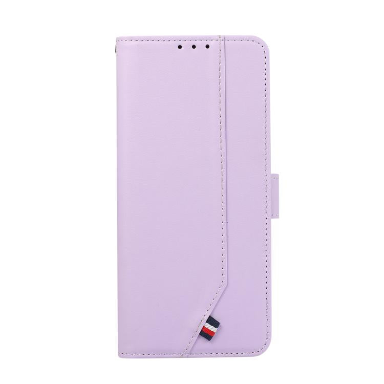 For iPhone 17 ABEEL Delicate Texture Splicing RFID Leather Phone Case(Purple)