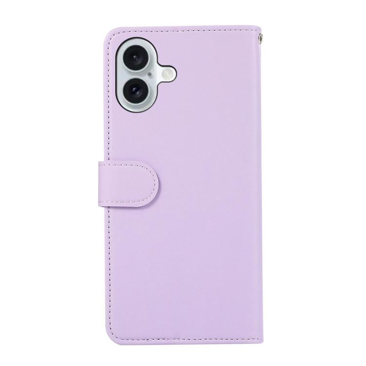 For iPhone 17 ABEEL Delicate Texture Splicing RFID Leather Phone Case(Purple)