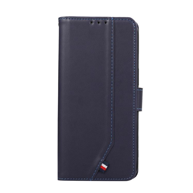 For iPhone 17 ABEEL Delicate Texture Splicing RFID Leather Phone Case(Blue)