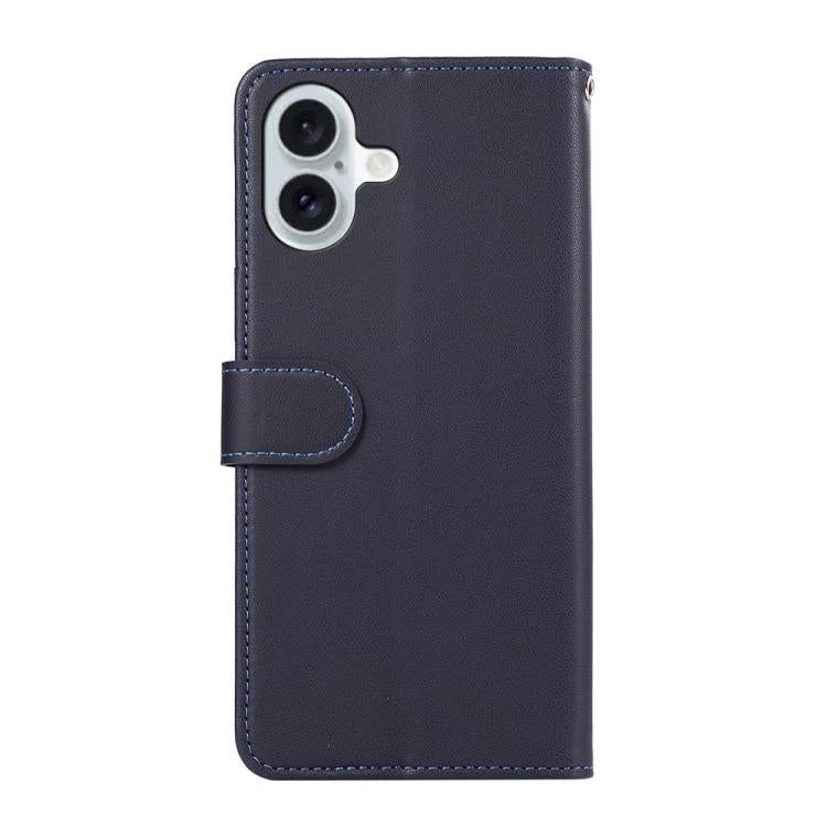 For iPhone 17 ABEEL Delicate Texture Splicing RFID Leather Phone Case(Blue)