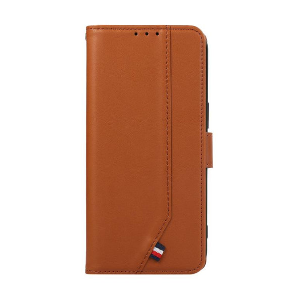 For iPhone 17 ABEEL Delicate Texture Splicing RFID Leather Phone Case(Brown)