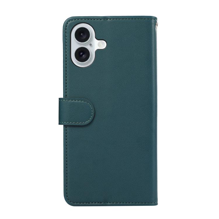For iPhone 17 ABEEL Delicate Texture Splicing RFID Leather Phone Case(Green)