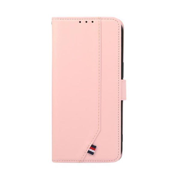 For iPhone 17 Air ABEEL Delicate Texture Splicing RFID Leather Phone Case(Pink)