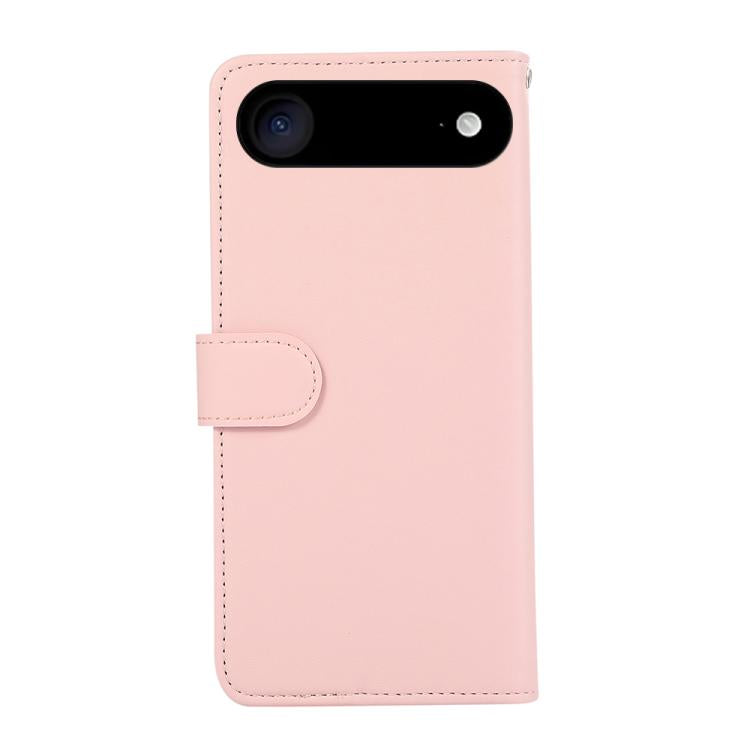 For iPhone 17 Air ABEEL Delicate Texture Splicing RFID Leather Phone Case(Pink)