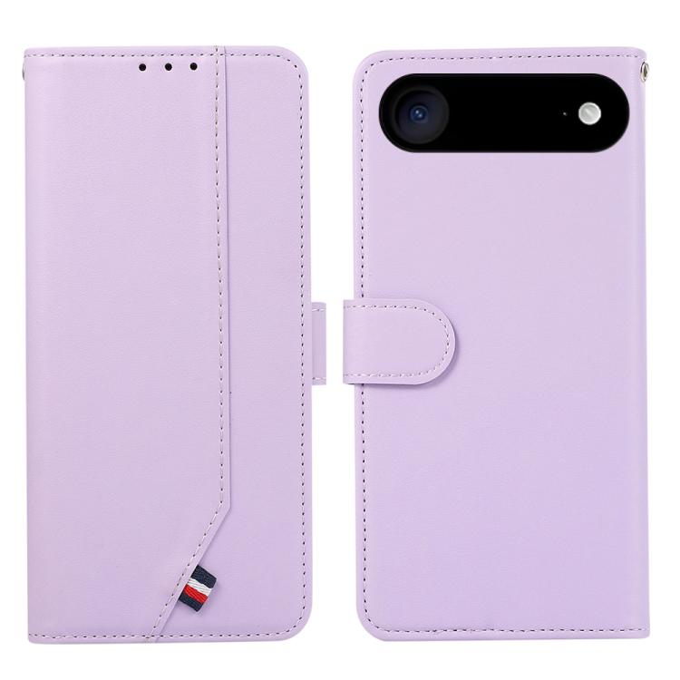 For iPhone 17 Air ABEEL Delicate Texture Splicing RFID Leather Phone Case(Purple)