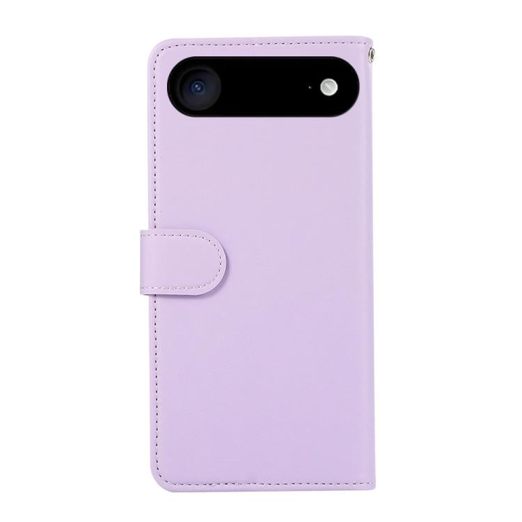 For iPhone 17 Air ABEEL Delicate Texture Splicing RFID Leather Phone Case(Purple)