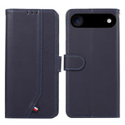 For iPhone 17 Air ABEEL Delicate Texture Splicing RFID Leather Phone Case(Blue)
