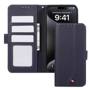 For iPhone 17 Air ABEEL Delicate Texture Splicing RFID Leather Phone Case(Blue)