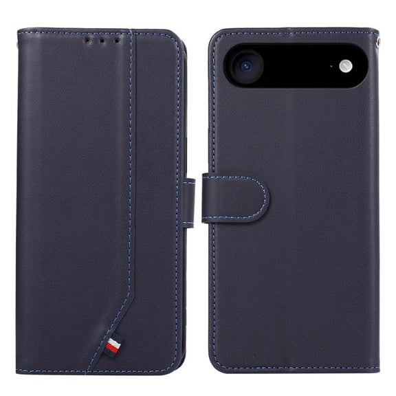 For iPhone 17 Air ABEEL Delicate Texture Splicing RFID Leather Phone Case(Blue)