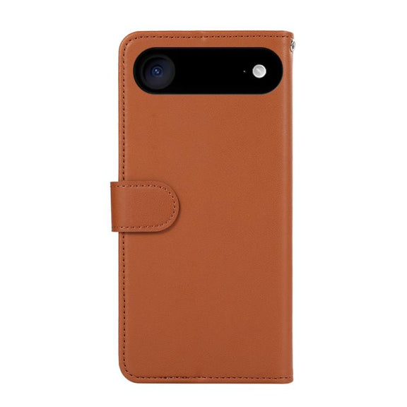 For iPhone 17 Air ABEEL Delicate Texture Splicing RFID Leather Phone Case(Brown)
