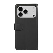 For iPhone 17 Pro ABEEL Delicate Texture Splicing RFID Leather Phone Case(Black)