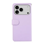 For iPhone 17 Pro ABEEL Delicate Texture Splicing RFID Leather Phone Case(Purple)