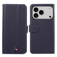 For iPhone 17 Pro ABEEL Delicate Texture Splicing RFID Leather Phone Case(Blue) - free shipping - PMc TechLife - Order now!