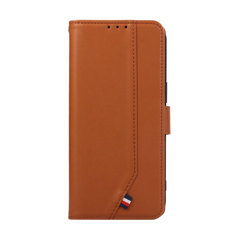 For iPhone 17 Pro Max ABEEL Delicate Texture Splicing RFID Leather Phone Case(Brown)