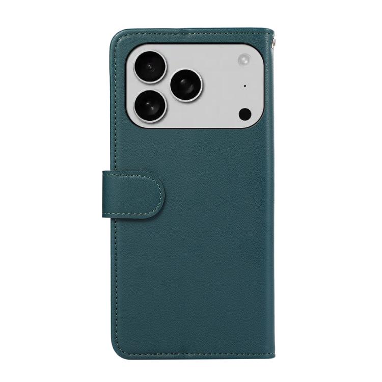 For iPhone 17 Pro Max ABEEL Delicate Texture Splicing RFID Leather Phone Case(Green)