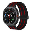 For Samsung Galaxy Watch Ultra 47mm Parachute Buckle Stripe Nylon Elastic Braided Watch Band(Black Red) - Watch Bands by PMc TechLife | Online Shopping South Africa | PMc TechLife | Buy Now Pay Later Mobicred