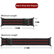 For Samsung Galaxy Watch Ultra 47mm Parachute Buckle Stripe Nylon Elastic Braided Watch Band(Black Red)