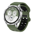 22mm Double-row Hole Studded Buckle Silicone Watch Band(Army Green Black) - free shipping - PMc TechLife - Order now!