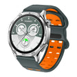 22mm Double-row Hole Studded Buckle Silicone Watch Band(Charcoal Grey Orange) - free shipping - PMc TechLife - Order now!
