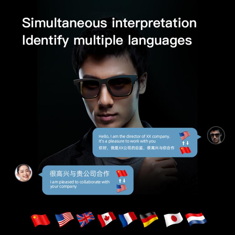 E10 Pro Smart Audio Bluetooth Glasses, Style: AI Translation(Transparent)