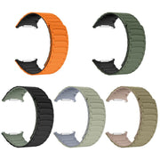 For Samsung Galaxy Watch Ultra 47mm Silicone Sport Magnetic Watch Band(Orange+Black)