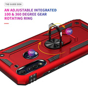 For Motorola Moto G8 Power Lite Shockproof TPU + PC Protective Case with 360 Degree Rotating Holder(Black)