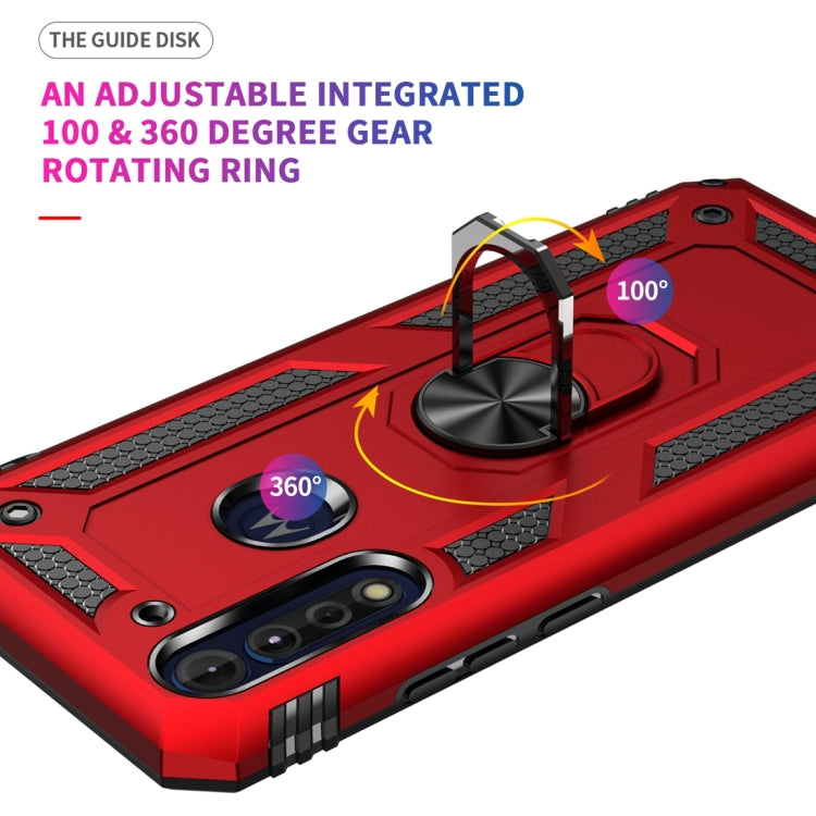 For Motorola Moto G8 Power Lite Shockproof TPU + PC Protective Case with 360 Degree Rotating Holder(Black)