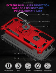 For Motorola Moto G8 Power Lite Shockproof TPU + PC Protective Case with 360 Degree Rotating Holder(Black)