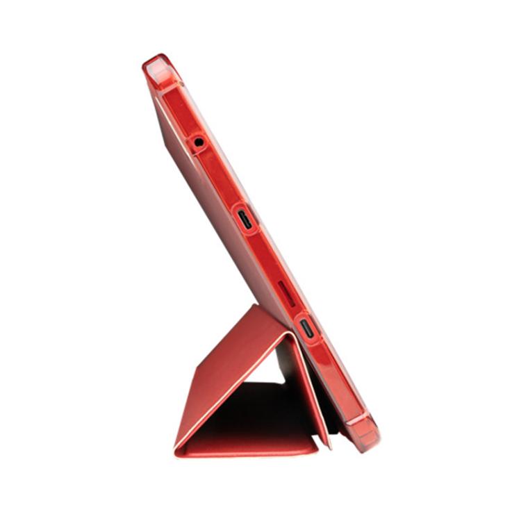 For Teclast T60AI 3-Fold Holder Folio Leather Tablet Smart Case(Red)