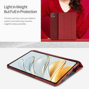 For Teclast T60AI 3-Fold Holder Folio Leather Tablet Smart Case(Red)