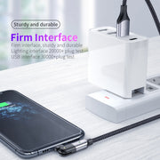 FXCL-WYA0G 2.4A USB to 8 Pin 180 Degree Rotating Elbow Charging Cable, Length:2m(Grey)