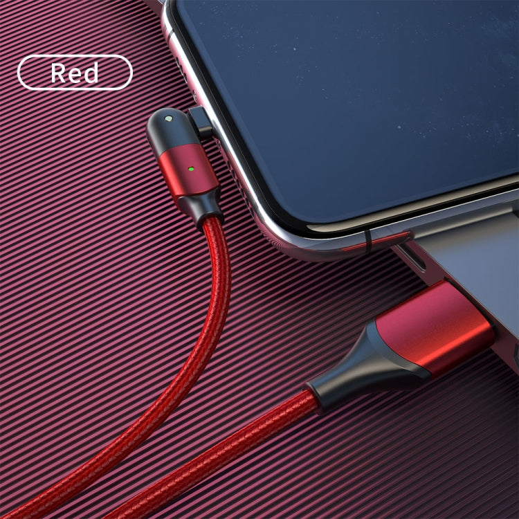 FXCL-WYA09 2.4A USB to 8 Pin 180 Degree Rotating Elbow Charging Cable, Length:2m(Red)