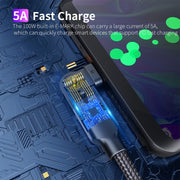 FXCTL-WY0G 100W 5A USB-C / Type-C to Type-C 180 Degree Rotating Elbow Fast Charging Cable, Length:1.2m(Grey)
