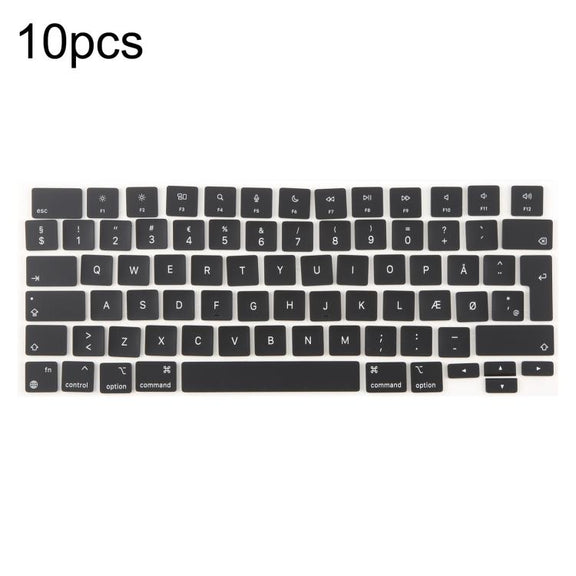 For MacBook A2681 A2941 A3113  A3114 10pcs UK Big Enter Version Keycaps, Language:Denmark