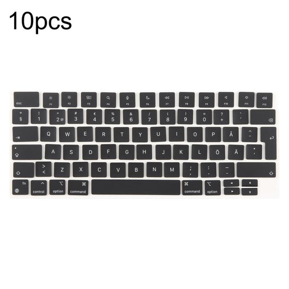 For MacBook A2681 A2941 A3113  A3114 10pcs UK Big Enter Version Keycaps, Language:Sweden