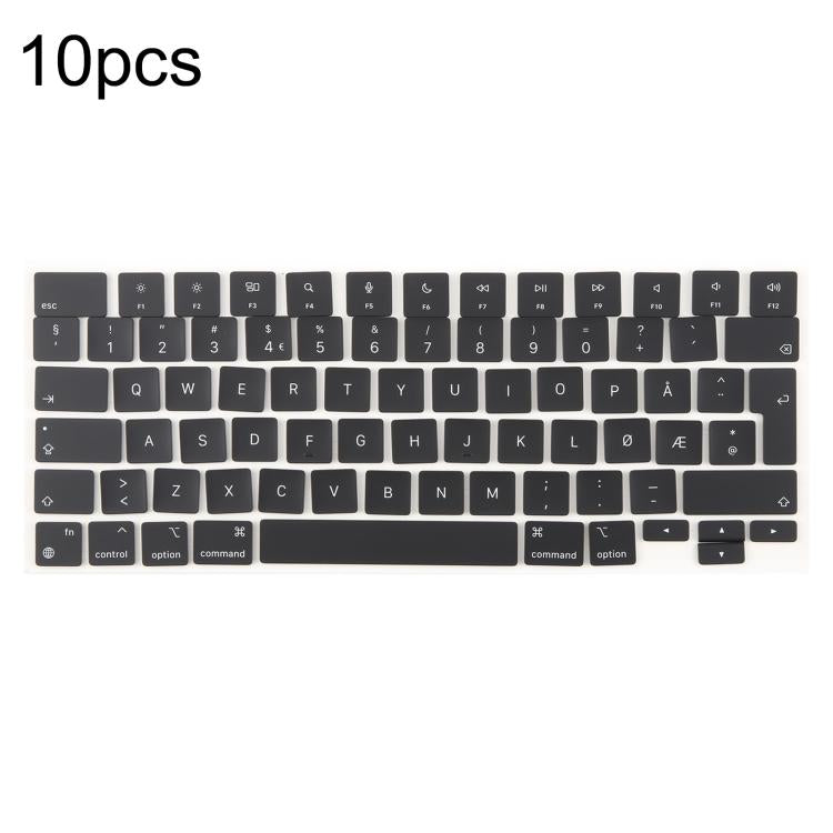 For MacBook A2681 A2941 A3113  A3114 10pcs UK Big Enter Version Keycaps, Language:Norway