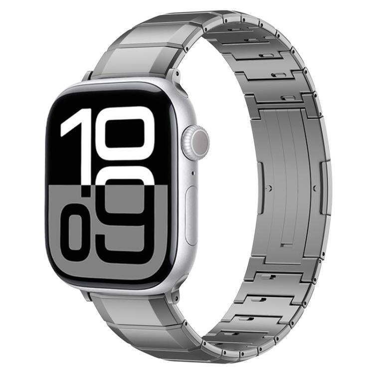 For Apple Watch 42mm / 41mm / 40mm / 38mm One-Bead Pure Titanium Buckle Watch Band(Grey)