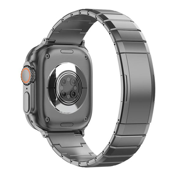 For Apple Watch 42mm / 41mm / 40mm / 38mm One-Bead Pure Titanium Buckle Watch Band(Grey)