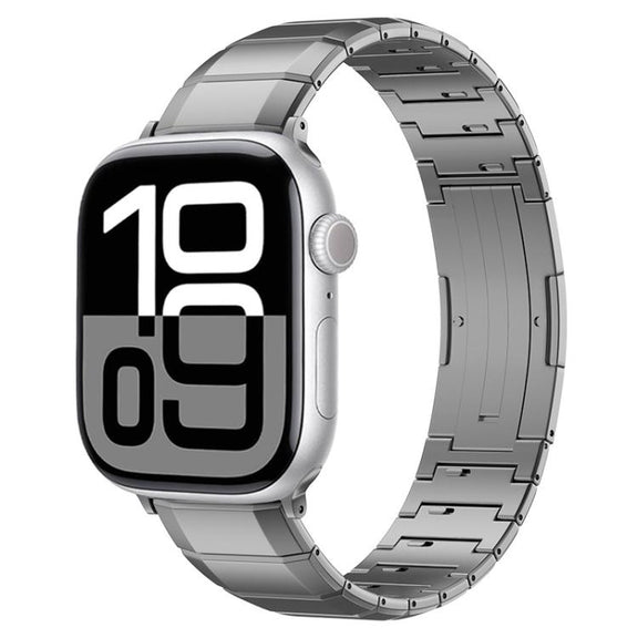 For Apple Watch 42mm / 41mm / 40mm / 38mm One-Bead Pure Titanium Buckle Watch Band(Grey)