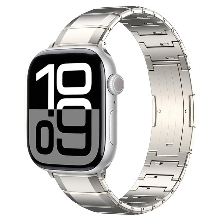For Apple Watch 42mm / 41mm / 40mm / 38mm One-Bead Pure Titanium Buckle Watch Band(Titanium)