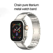 For Apple Watch 42mm / 41mm / 40mm / 38mm One-Bead Pure Titanium Buckle Watch Band(Grey)